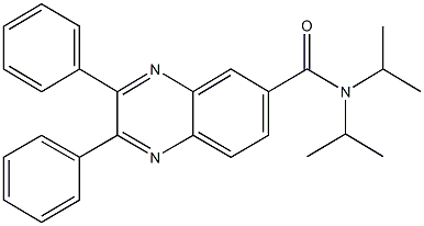 N,N-diisopropyl-2,3-diphenyl-6-quinoxalinecarboxamide 구조식 이미지