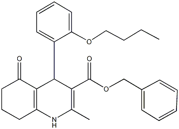 phenylmethyl 4-[2-(butyloxy)phenyl]-2-methyl-5-oxo-1,4,5,6,7,8-hexahydroquinoline-3-carboxylate 구조식 이미지