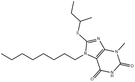 8-(sec-butylsulfanyl)-3-methyl-7-octyl-3,7-dihydro-1H-purine-2,6-dione 구조식 이미지