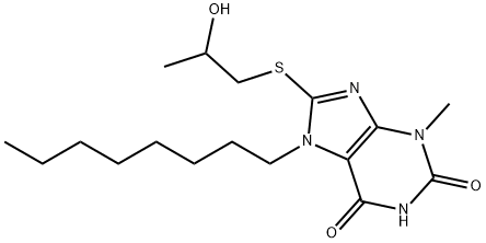 8-[(2-hydroxypropyl)sulfanyl]-3-methyl-7-octyl-3,7-dihydro-1H-purine-2,6-dione Structure