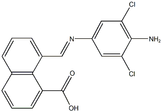 8-{[(4-amino-3,5-dichlorophenyl)imino]methyl}-1-naphthoic acid Structure