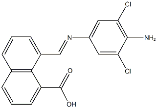 8-{[(4-amino-3,5-dichlorophenyl)imino]methyl}-1-naphthoic acid 구조식 이미지