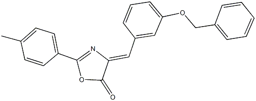 4-[3-(benzyloxy)benzylidene]-2-(4-methylphenyl)-1,3-oxazol-5(4H)-one 구조식 이미지