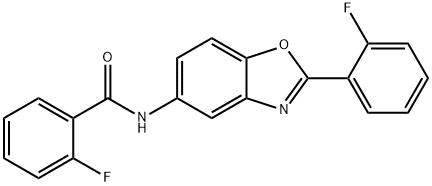 2-fluoro-N-[2-(2-fluorophenyl)-1,3-benzoxazol-5-yl]benzamide Structure