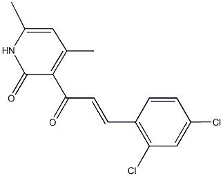 3-[3-(2,4-dichlorophenyl)acryloyl]-4,6-dimethyl-2(1H)-pyridinone 구조식 이미지