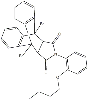 1,8-dibromo-17-(2-butoxyphenyl)-17-azapentacyclo[6.6.5.0~2,7~.0~9,14~.0~15,19~]nonadeca-2,4,6,9,11,13-hexaene-16,18-dione 구조식 이미지