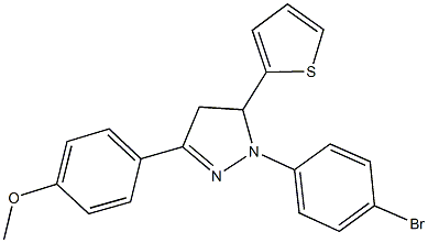 4-[1-(4-bromophenyl)-5-(2-thienyl)-4,5-dihydro-1H-pyrazol-3-yl]phenyl methyl ether 구조식 이미지