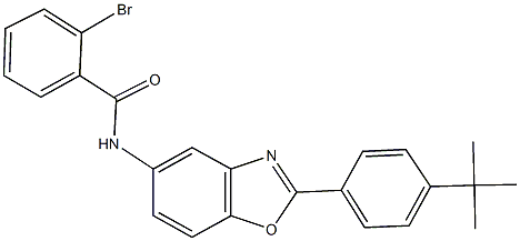 2-bromo-N-[2-(4-tert-butylphenyl)-1,3-benzoxazol-5-yl]benzamide 구조식 이미지