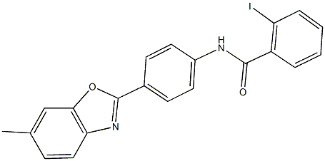 2-iodo-N-[4-(6-methyl-1,3-benzoxazol-2-yl)phenyl]benzamide 구조식 이미지