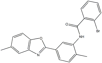 2-bromo-N-[2-methyl-5-(5-methyl-1,3-benzoxazol-2-yl)phenyl]benzamide 구조식 이미지