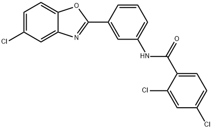 2,4-dichloro-N-[3-(5-chloro-1,3-benzoxazol-2-yl)phenyl]benzamide Structure