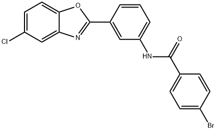 4-bromo-N-[3-(5-chloro-1,3-benzoxazol-2-yl)phenyl]benzamide 구조식 이미지