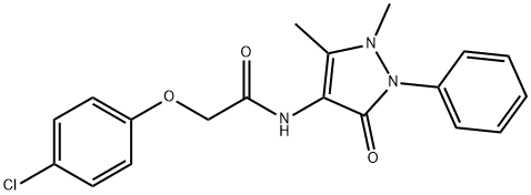 2-(4-chlorophenoxy)-N-(1,5-dimethyl-3-oxo-2-phenyl-2,3-dihydro-1H-pyrazol-4-yl)acetamide 구조식 이미지