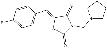 5-(4-fluorobenzylidene)-3-(1-pyrrolidinylmethyl)-1,3-thiazolidine-2,4-dione 구조식 이미지