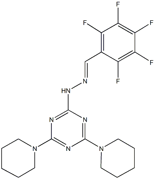 2,3,4,5,6-pentafluorobenzaldehyde [4,6-di(1-piperidinyl)-1,3,5-triazin-2-yl]hydrazone 구조식 이미지