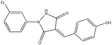 1-(3-chlorophenyl)-4-(4-hydroxybenzylidene)-3,5-pyrazolidinedione Structure