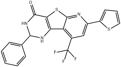2-phenyl-7-(2-thienyl)-9-(trifluoromethyl)-2,3-dihydropyrido[3',2':4,5]thieno[3,2-d]pyrimidin-4(1H)-one 구조식 이미지