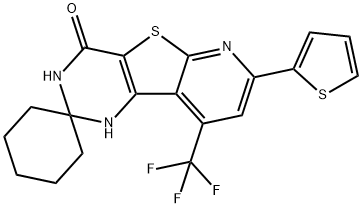 7'-(2-thienyl)-9'-(trifluoromethyl)-2',3'-dihydrospiro(cyclohexane-1,2'-pyrido[3',2':4,5]thieno[3,2-d]pyrimidine)-4'(1'H)-one 구조식 이미지