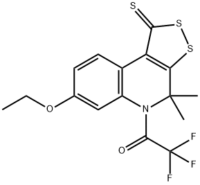 7-ethoxy-4,4-dimethyl-5-(trifluoroacetyl)-4,5-dihydro-1H-[1,2]dithiolo[3,4-c]quinoline-1-thione Structure