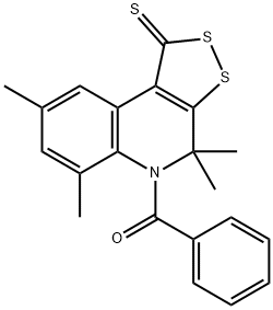 5-benzoyl-4,4,6,8-tetramethyl-4,5-dihydro-1H-[1,2]dithiolo[3,4-c]quinoline-1-thione Structure