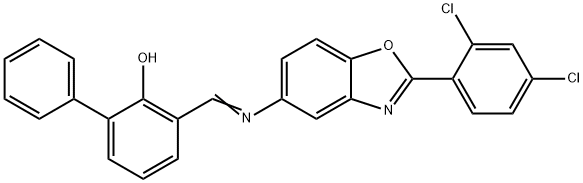 3-({[2-(2,4-dichlorophenyl)-1,3-benzoxazol-5-yl]imino}methyl)[1,1'-biphenyl]-2-ol Structure