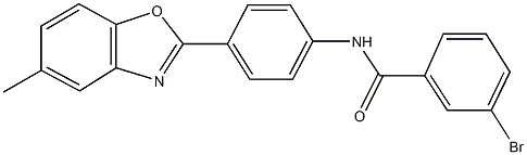3-bromo-N-[4-(5-methyl-1,3-benzoxazol-2-yl)phenyl]benzamide 구조식 이미지