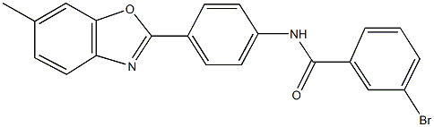 3-bromo-N-[4-(6-methyl-1,3-benzoxazol-2-yl)phenyl]benzamide 구조식 이미지