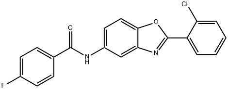 N-[2-(2-chlorophenyl)-1,3-benzoxazol-5-yl]-4-fluorobenzamide 구조식 이미지