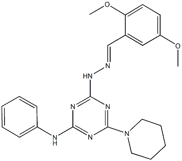 2,5-bis(methyloxy)benzaldehyde [4-(phenylamino)-6-piperidin-1-yl-1,3,5-triazin-2-yl]hydrazone Structure