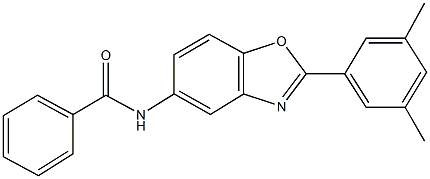 N-[2-(3,5-dimethylphenyl)-1,3-benzoxazol-5-yl]benzamide 구조식 이미지