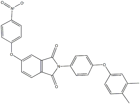 2-{4-[(3,4-dimethylphenyl)oxy]phenyl}-5-({4-nitrophenyl}oxy)-1H-isoindole-1,3(2H)-dione 구조식 이미지
