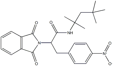 2-(1,3-dioxo-1,3-dihydro-2H-isoindol-2-yl)-3-{4-nitrophenyl}-N-(1,1,3,3-tetramethylbutyl)propanamide Structure