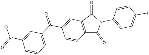 5-{3-nitrobenzoyl}-2-(4-iodophenyl)-1H-isoindole-1,3(2H)-dione 구조식 이미지