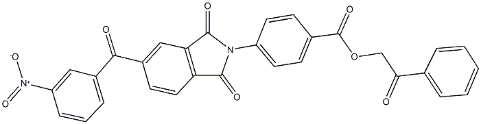 2-oxo-2-phenylethyl 4-(5-{3-nitrobenzoyl}-1,3-dioxo-1,3-dihydro-2H-isoindol-2-yl)benzoate Structure