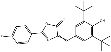 4-(3,5-ditert-butyl-4-hydroxybenzylidene)-2-(4-fluorophenyl)-1,3-oxazol-5(4H)-one Structure