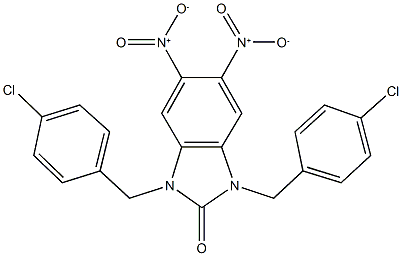 1,3-bis(4-chlorobenzyl)-5,6-bisnitro-1,3-dihydro-2H-benzimidazol-2-one 구조식 이미지