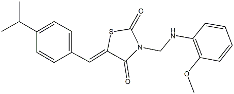 5-(4-isopropylbenzylidene)-3-[(2-methoxyanilino)methyl]-1,3-thiazolidine-2,4-dione 구조식 이미지