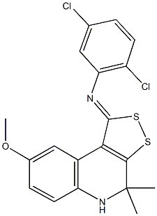 2,5-dichloro-N-(8-methoxy-4,4-dimethyl-4,5-dihydro-1H-[1,2]dithiolo[3,4-c]quinolin-1-ylidene)aniline Structure