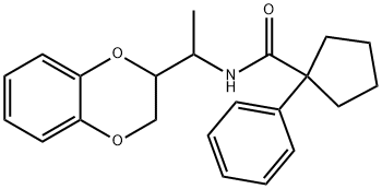 N-[1-(2,3-dihydro-1,4-benzodioxin-2-yl)ethyl]-1-phenylcyclopentanecarboxamide 구조식 이미지