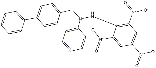 4-[(1-phenyl-2-{2,4,6-trisnitrophenyl}hydrazino)methyl]-1,1'-biphenyl 구조식 이미지