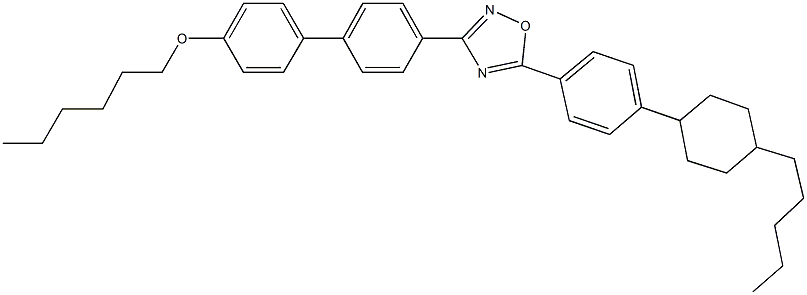 3-[4'-(hexyloxy)[1,1'-biphenyl]-4-yl]-5-[4-(4-pentylcyclohexyl)phenyl]-1,2,4-oxadiazole 구조식 이미지