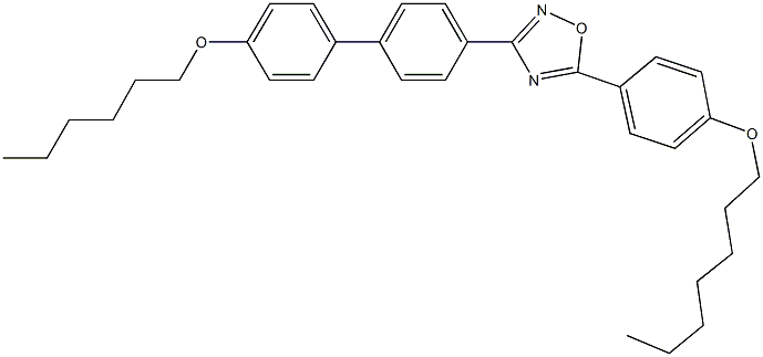 5-[4-(heptyloxy)phenyl]-3-[4'-(hexyloxy)[1,1'-biphenyl]-4-yl]-1,2,4-oxadiazole Structure