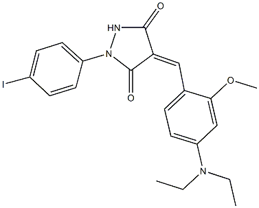 4-[4-(diethylamino)-2-methoxybenzylidene]-1-(4-iodophenyl)-3,5-pyrazolidinedione Structure