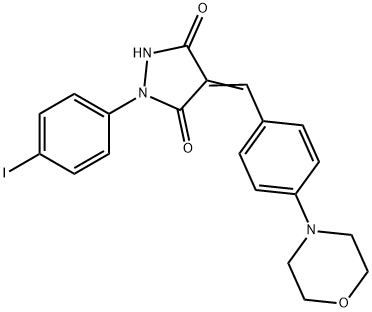 1-(4-iodophenyl)-4-[4-(4-morpholinyl)benzylidene]-3,5-pyrazolidinedione 구조식 이미지