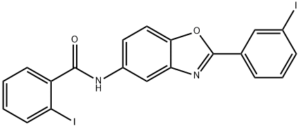 2-iodo-N-[2-(3-iodophenyl)-1,3-benzoxazol-5-yl]benzamide 구조식 이미지