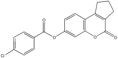 4-oxo-1,2,3,4-tetrahydrocyclopenta[c]chromen-7-yl 4-chlorobenzoate 구조식 이미지