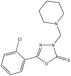5-(2-chlorophenyl)-3-(1-piperidinylmethyl)-1,3,4-oxadiazole-2(3H)-thione Structure