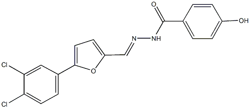 N'-{[5-(3,4-dichlorophenyl)-2-furyl]methylene}-4-hydroxybenzohydrazide 구조식 이미지