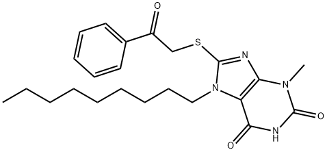 3-methyl-7-nonyl-8-[(2-oxo-2-phenylethyl)sulfanyl]-3,7-dihydro-1H-purine-2,6-dione 구조식 이미지