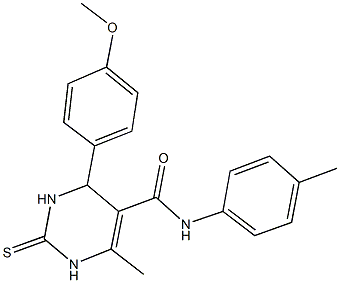 4-(4-methoxyphenyl)-6-methyl-N-(4-methylphenyl)-2-thioxo-1,2,3,4-tetrahydro-5-pyrimidinecarboxamide 구조식 이미지